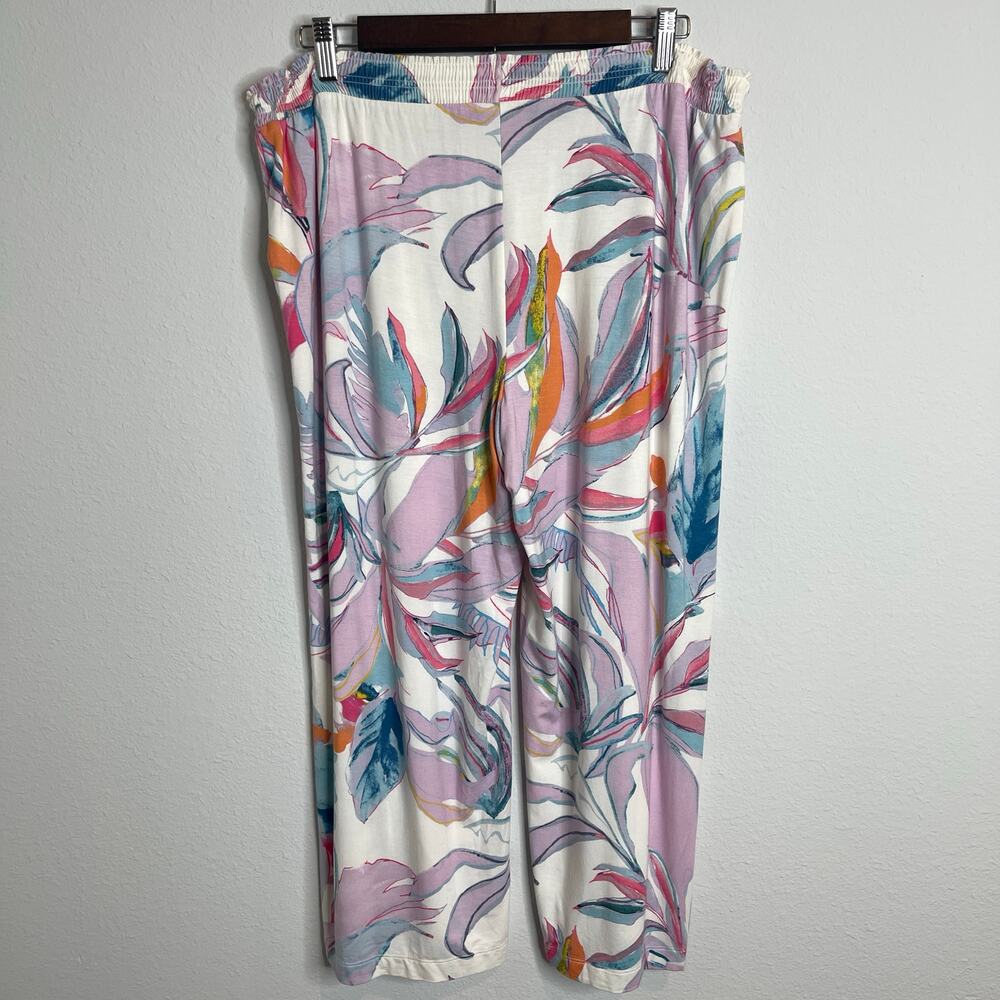 Soma Lounge Pajama Pants Women’s L Soft Stretch Floral Vibrant Multicolor Pastel - Picture 4 of 11